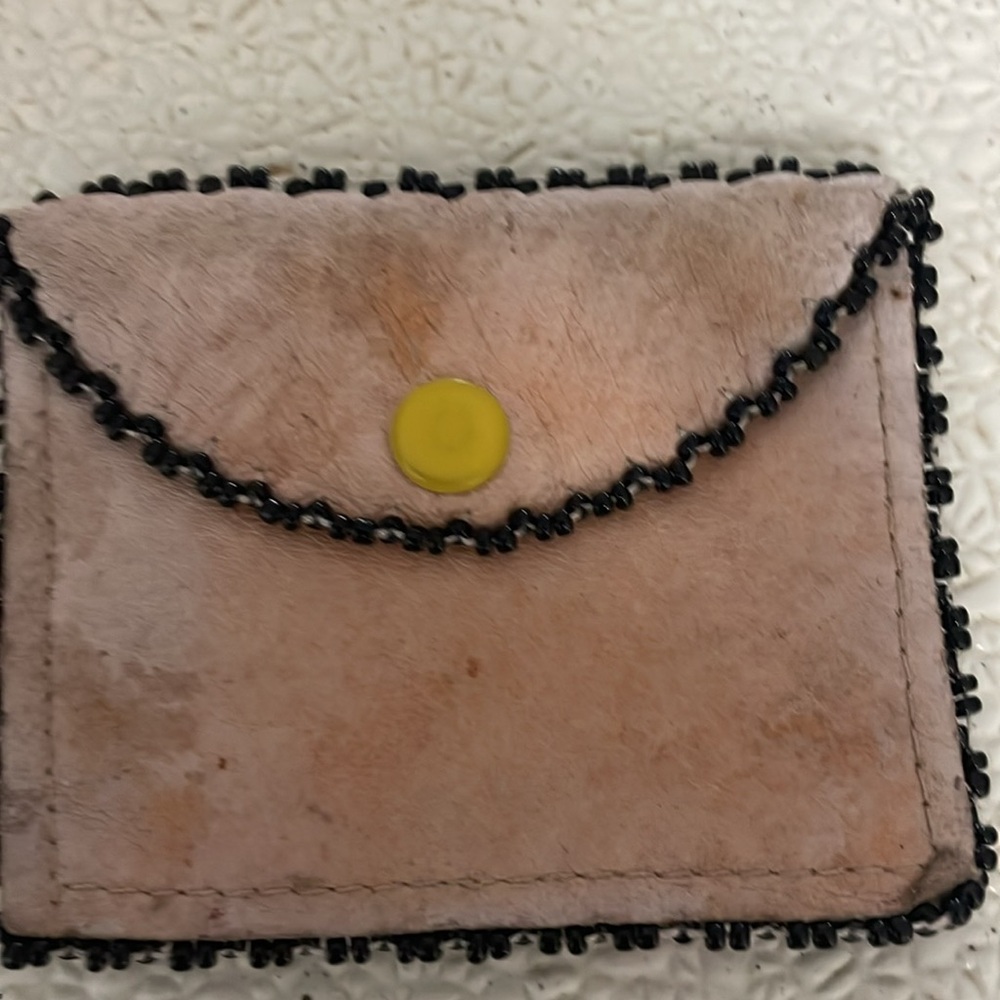 Vintage Tribal Native American Beaded Leather coin purse - Picture 2 of 3